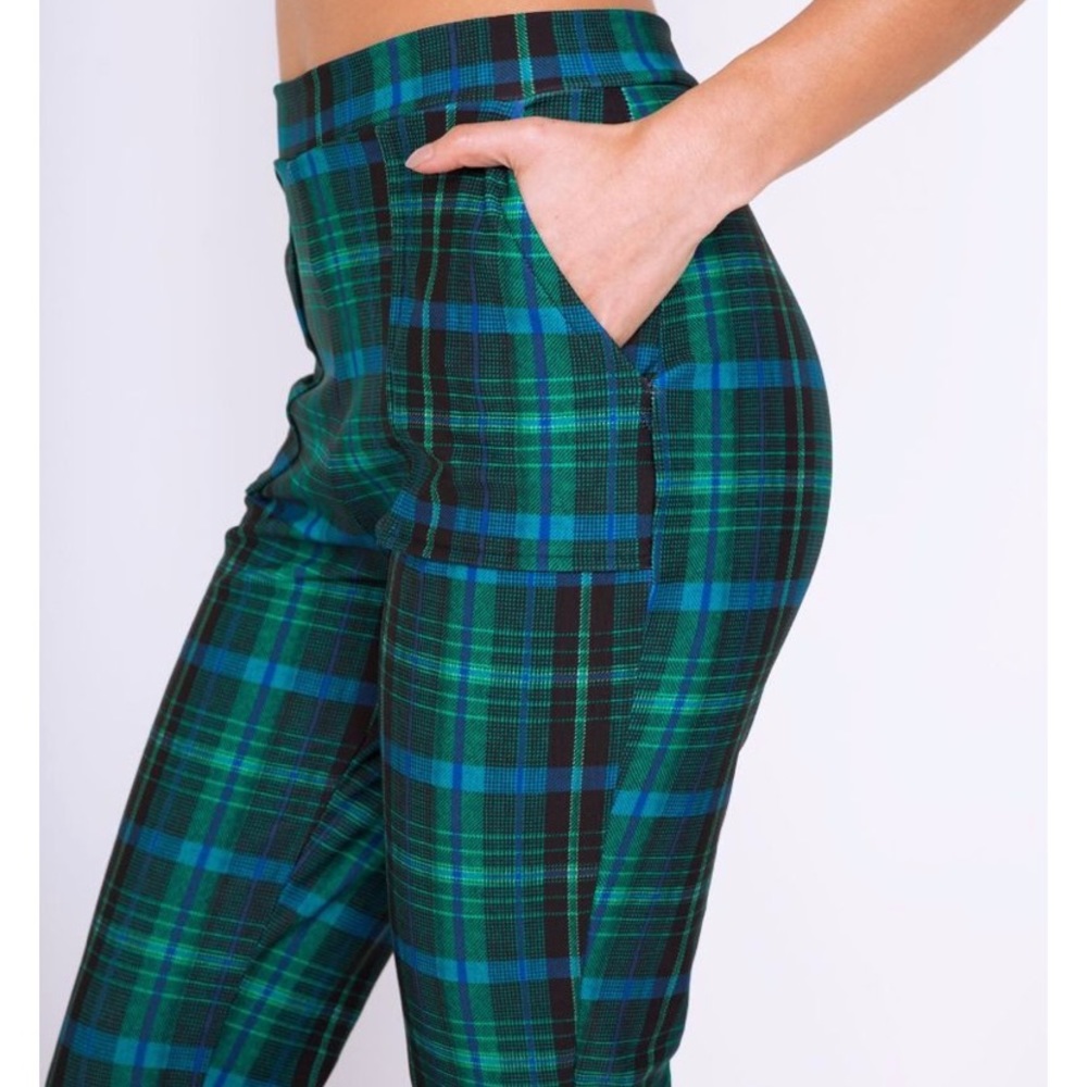 Blackmilk Tartan Emerald Cuffed Pants